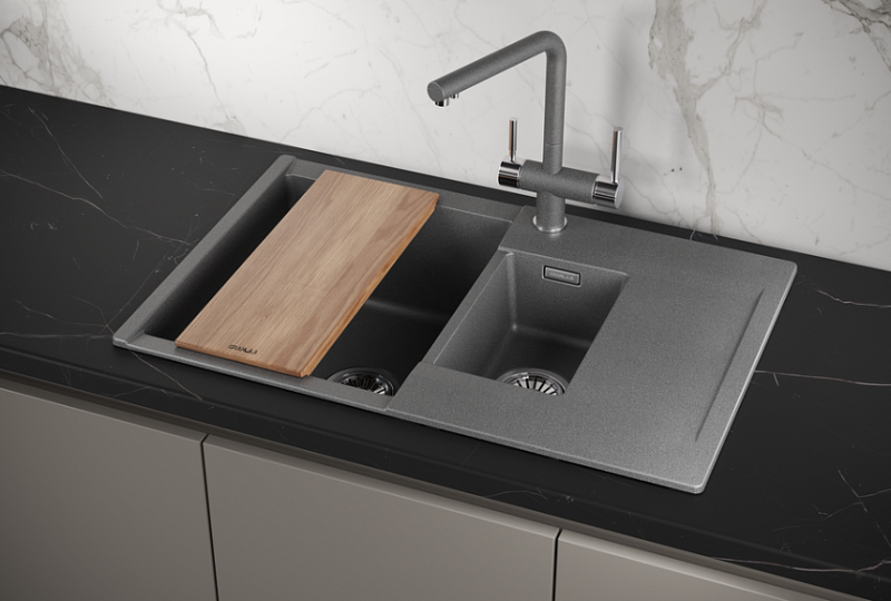 Мойка кухонная Granula 7808, ГРАФИТ